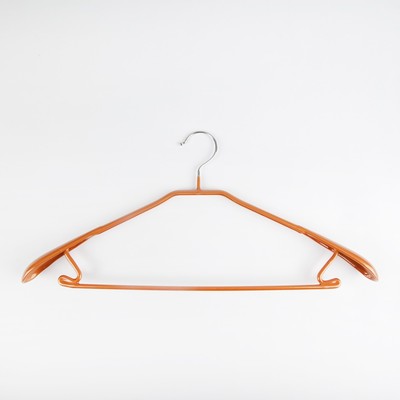 Вешалка-плечики для одежды Доляна, размер 46-48, антискользящее покрытие, широкие плечики, цвет бронзовый - Фото 1