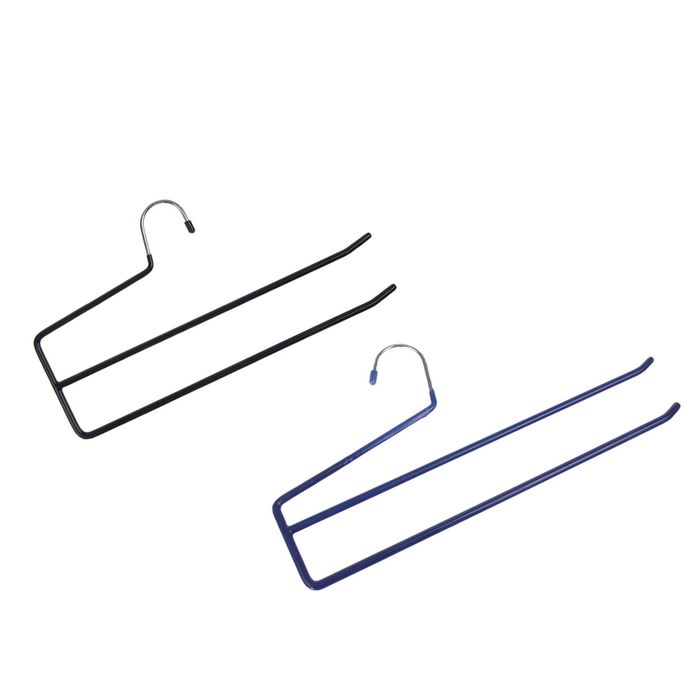 Вешалка-перекладина двухуровневая антискользящая с ПВХ покрытием, цвет МИКС