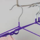 Вешалка-плечики для одежды Доляна, размер 40-44, антискользящее покрытие, цвет сиреневый - Фото 2