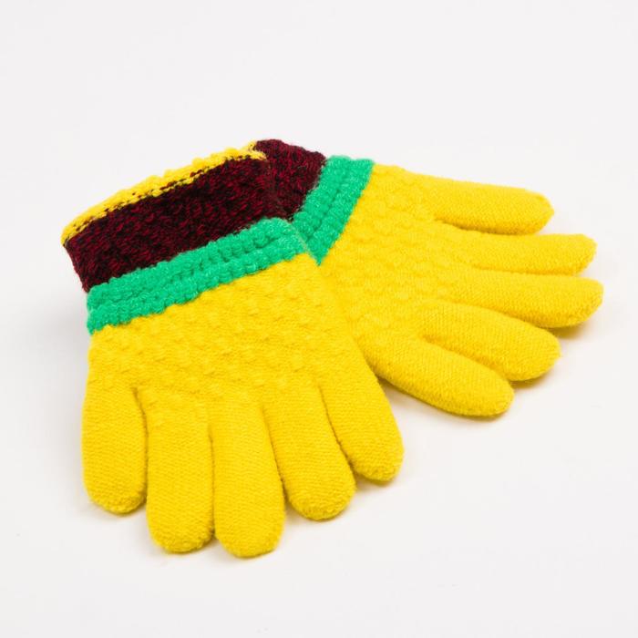 Перчатки детские MINAKU цветные, цв. жёлтый, 15 р-р (15 см)