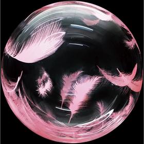 

Шар полимерный 20'' 3D-сфера «Розовые перья», Deco Bubble, прозрачный, 1 шт.