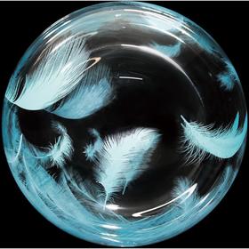 

Шар полимерный 20'' 3D-сфера «Бирюзовые перья», Deco Bubble, прозрачный, 1 шт.