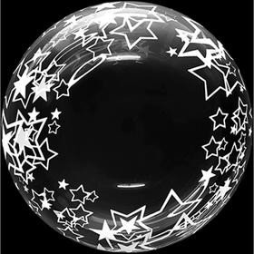 

Шар полимерный 18'' 3D-сфера «Звёзды», Deco Bubble, прозрачный, 1 шт.