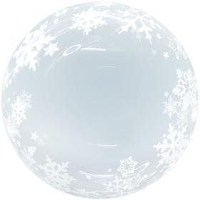 

Шар полимерный 18'' 3D-сфера «Снежинки», Deco Bubble, прозрачный, 1 шт.