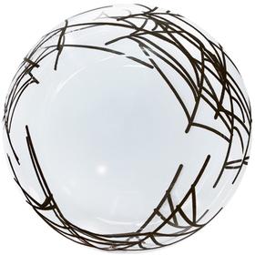 Шар полимерный 18'' 3D-сфера «Паутина», Deco Bubble, прозрачный, 1 шт.