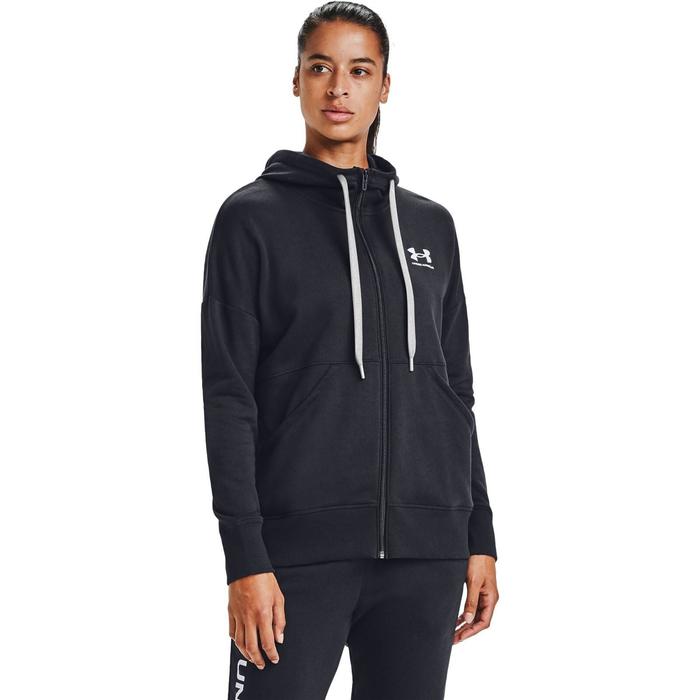 фото Толстовка женская under armour rival fleece fz hoodie, размер 42-44 (1356400-001)