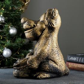 

Копилка "Тигр с мешком" бронза, 20х25х30см