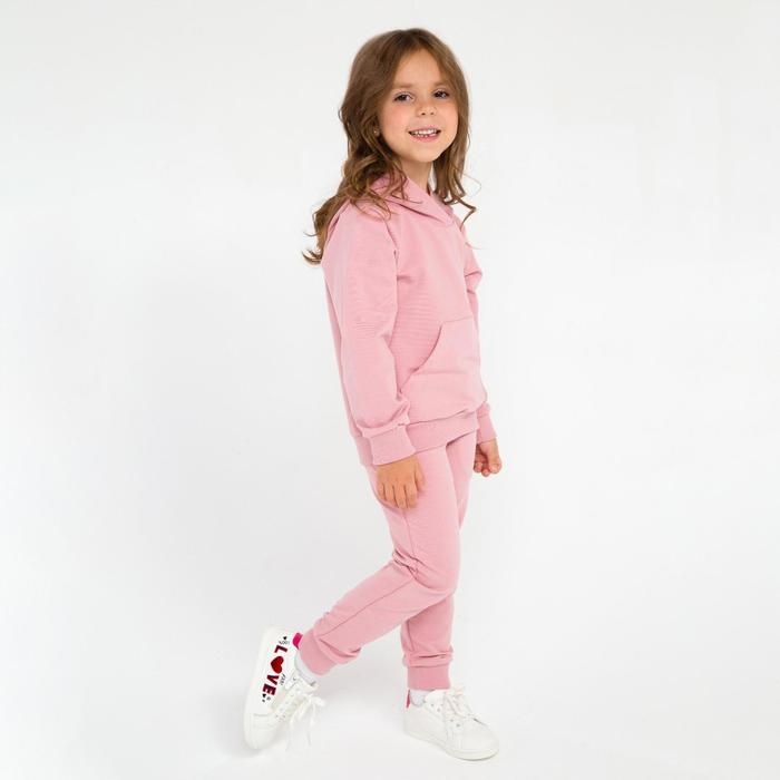 Спортивный костюм для девочки, цвет розовый, рост 104 см