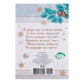 

Почтовая карточка "С Новым Годом!" белый тигр, белый фон, 2022 год 11,1 х 15,5 см