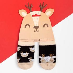Набор новогодних детских носков Крошка Я «Олень», 2 пары, 10-12 см Ош