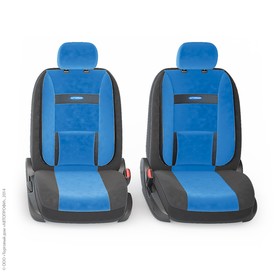 

Авточехлы универсальные COMFORT COM-1105 чёрный/синий, 11 предметов