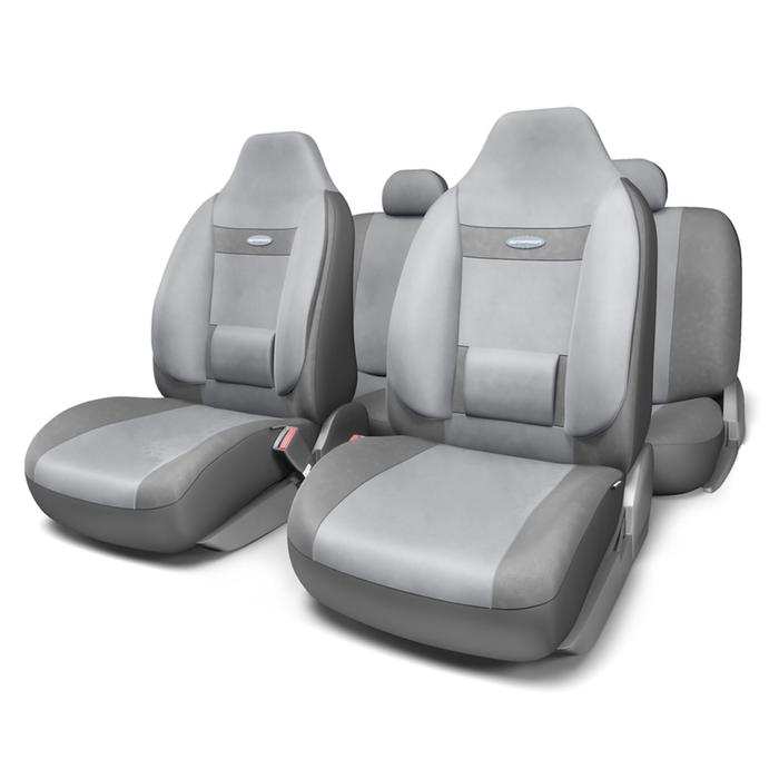 

Авточехлы универсальные COMFORT COM-1105H темно серый/светло серый, 9 предметов