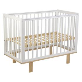 Кроватка детская Polini kids Simple 340, цвет белый- натуральный