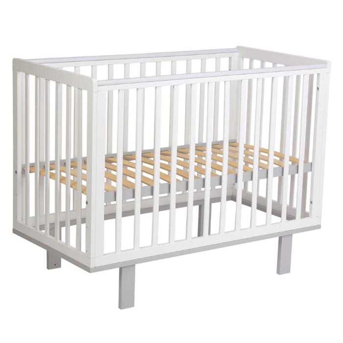 

Кроватка детская Polini kids Simple 340, цвет белый-серый