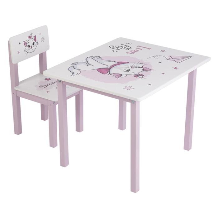 Комплект детской мебели Polini Kids Disney baby 105 S, «Кошка Мари», цвет белый-розовый