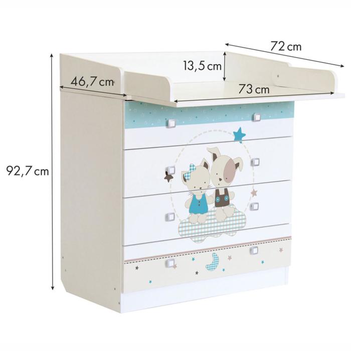

Комод Polini kids Simple 1580, «Лучшие друзья», цвет белый