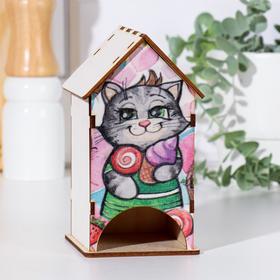 

Чайный домик "Котик с мороженкой" 9,5х 8,5 х 15,5 см