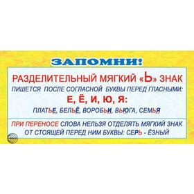

Карточка. Запомни. Разделительный мягкий "Ь" знак