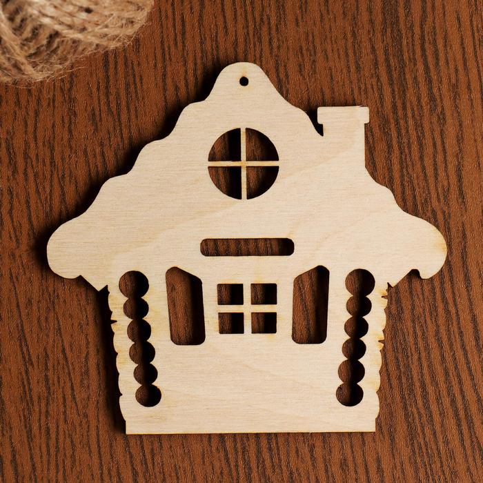 

Заготовка-подвеска для творчества "Домик с круглым окошком", 9,5х8,8 см