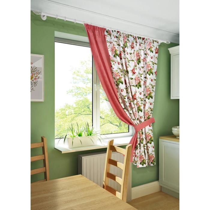 

Штора на тесьме Luly Red, размер 175x175 cм