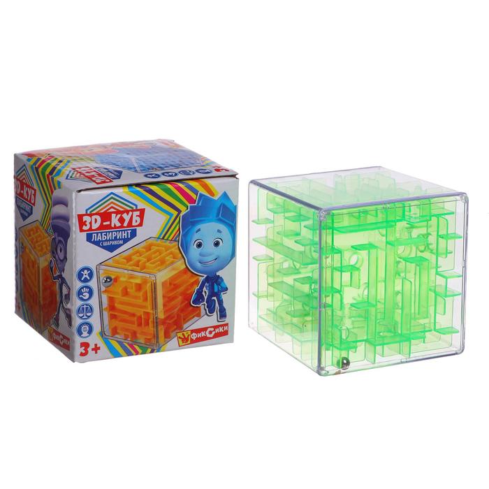 Логическая игра «Фиксики» куб-лабиринт с шариком, в коробке