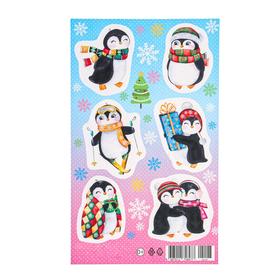 Наклейки 'Новогодние' пингвины, снежинки Ош