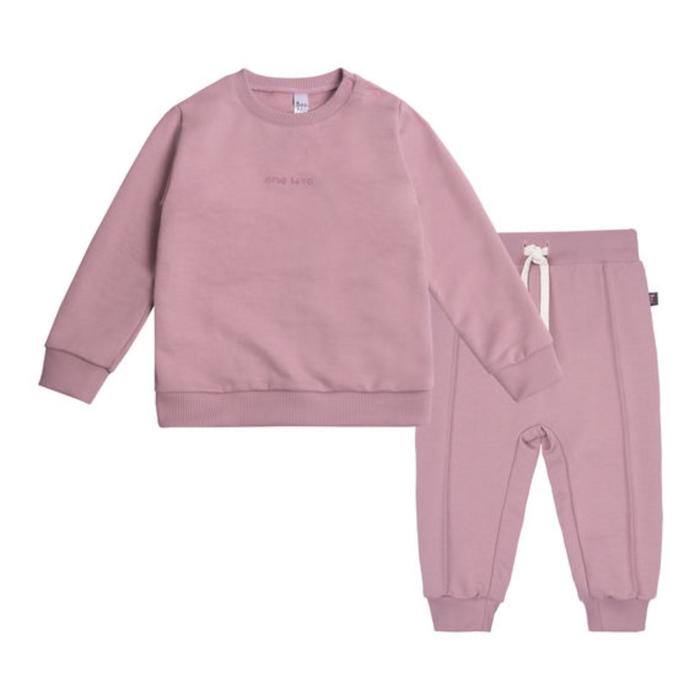 Костюм: свитшот и брюки Basic, рост 98 см, цвет розовый