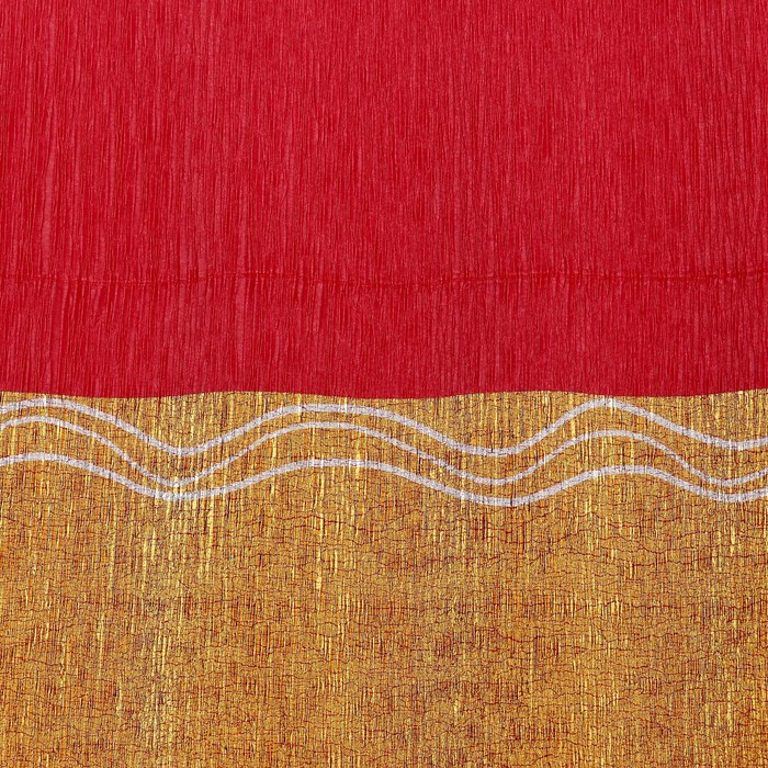 Бумага креп, с золотым верхом, цвет красный, 0,5 х 2,5 м