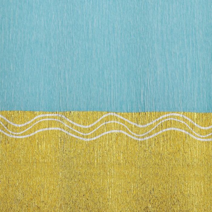 Бумага креп, с золотым верхом, цвет голубой, 0,5 х 2,5 м