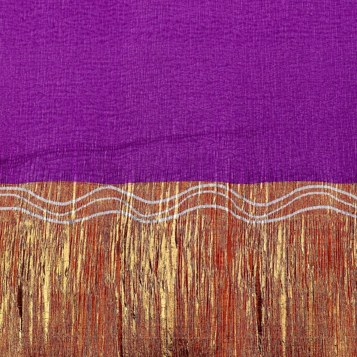 Креп для цветов с золотым верхом, фиолетовый, 0,5 х 2,5 м