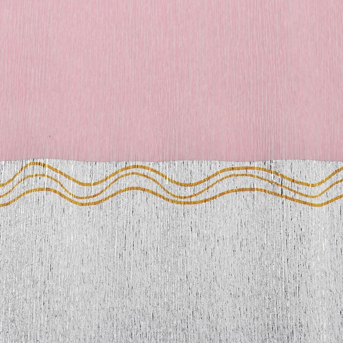 Бумага креп, с серебряным верхом, цвет розовый, 0,5 х 2,5 м