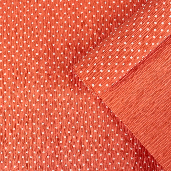 Бумага креп "Горошек", цвет красный, 0,5 х 2,5 м