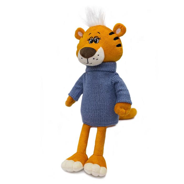фото Мягкая игрушка «тигр марк в синем свитере», 30 см kult of toys