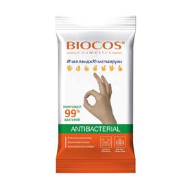 Влажные салфетки BioCos Антибактериальные Ладошки, с еврослотом, микс, 15шт