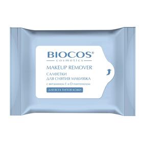 Влажные салфетки для снятия макияжа BioCos для всех типов кожи, 15 шт