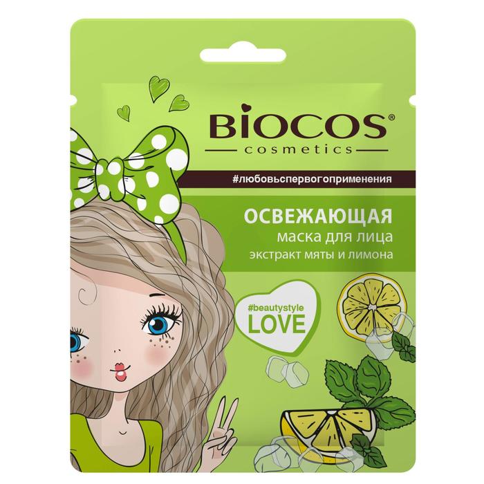 Тканевая мacка для лица BioCos Освежающая Новый Дизайн фото
