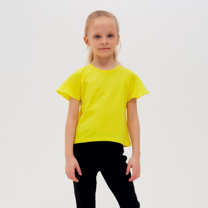 Футболка для девочки MINAKU, цвет лимонный, рост 122 см футболка для девочки цвет лимонный рост 110 см