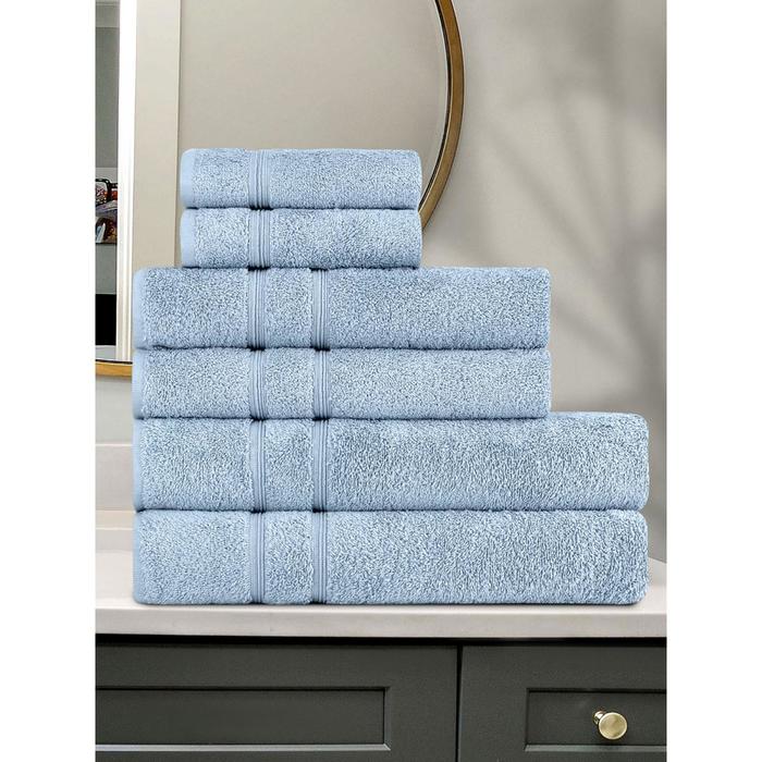

Комплект махровых полотенец Gama, размер 30x50 см - 2 шт, 50x90 см - 2 шт, 70x140 см - 2 шт, цвет синий