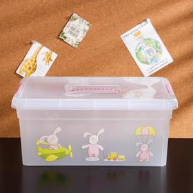 

Контейнер для хранения с крышкой и ручкой «Kid's Box Игрушки», 10 л, 37,5×25,5×16 см, цвет розовый