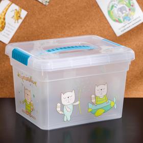 

Контейнер для хранения с крышкой и ручкой «Kid's Box Игрушки», 5 л, 25×20×16 см, цвет голубой