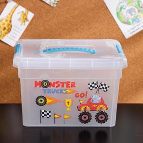 

Контейнер для хранения с крышкой и ручкой «Kid's Box Машинки», 5 л, 25×20×16 см