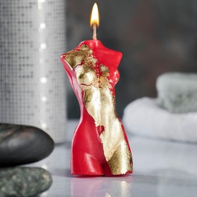 Фигурная свеча 'Женское тело №1' красная с поталью 9,5см Ош