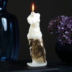 Фигурная свеча 'Венера №2' молочная с поталью 12см Ош