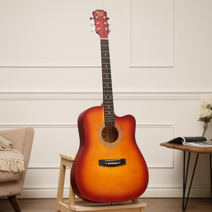 Гитара акустическая, цвет санберст, 104см, с вырезом гитара акустическая цвет санберст 104см с вырезом