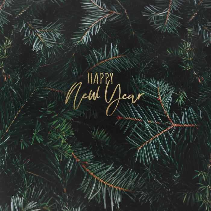 

Бумага упаковочная глянцевая «Happy new year», 70 х 100 см