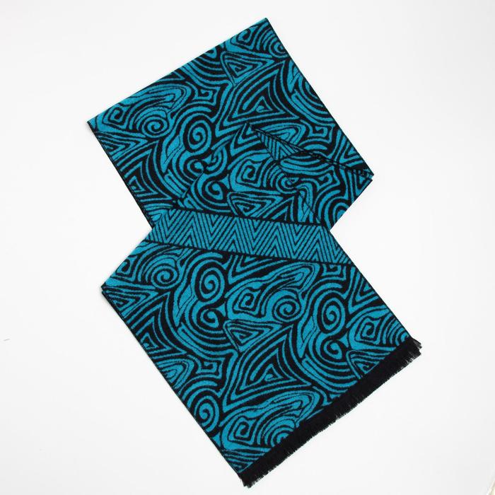 фото Шарф текстильный, цвет чёрно-синий, размер 33х180 rossini