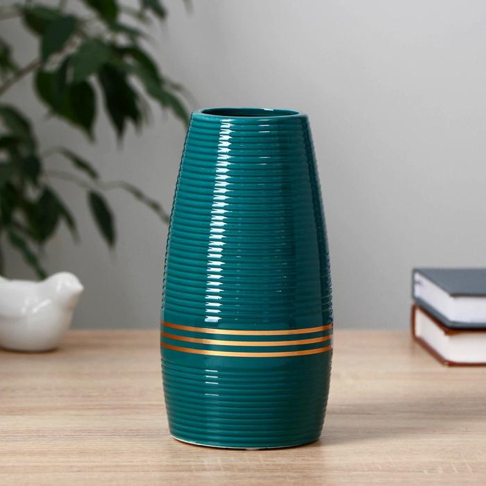 

Ваза керамика настольная "Иветт" d-6 см 9 х19 см, зелёный