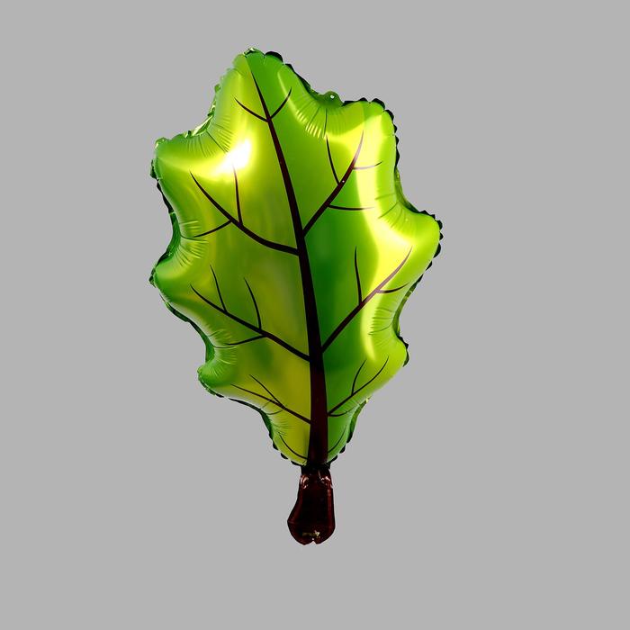 Шар фольгированный 26 «Лист дуба», фигура, цвет зелёный