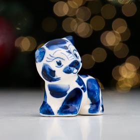 

Сувенир "Тигр Танзай", 5,5 см, гжель