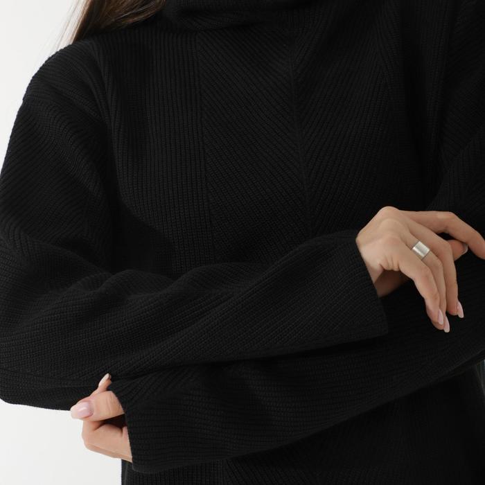 фото Платье вязаное sl, с узором, 50-52, чёрный sl russian brand